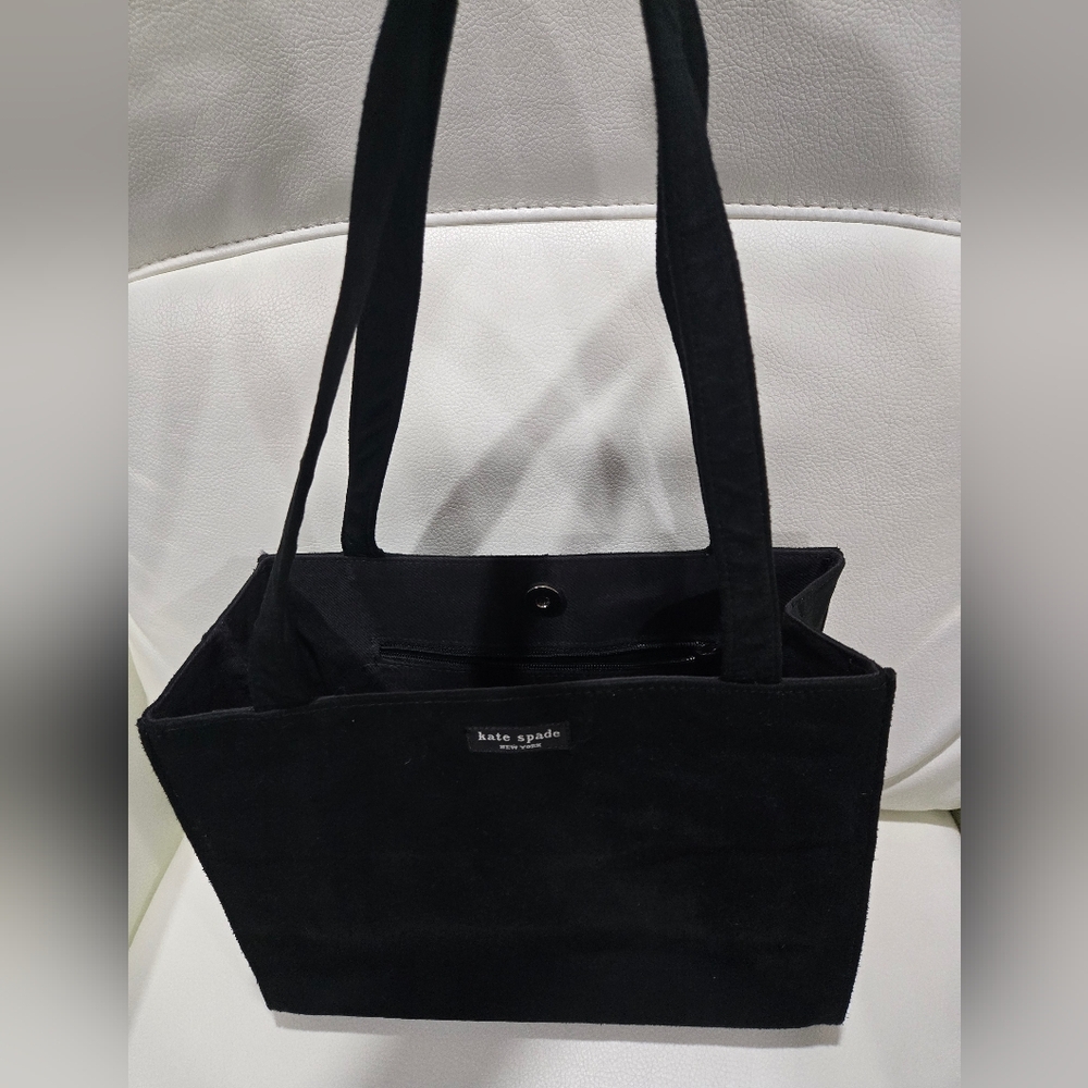KATE SPADE BLACK SUEDE/MICROFIBER TOTE/HAND BAG-AUTHENTIC
